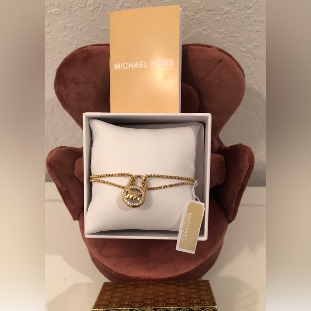 New Original Gold Michaelkors Bracelet With Tag And Booklet